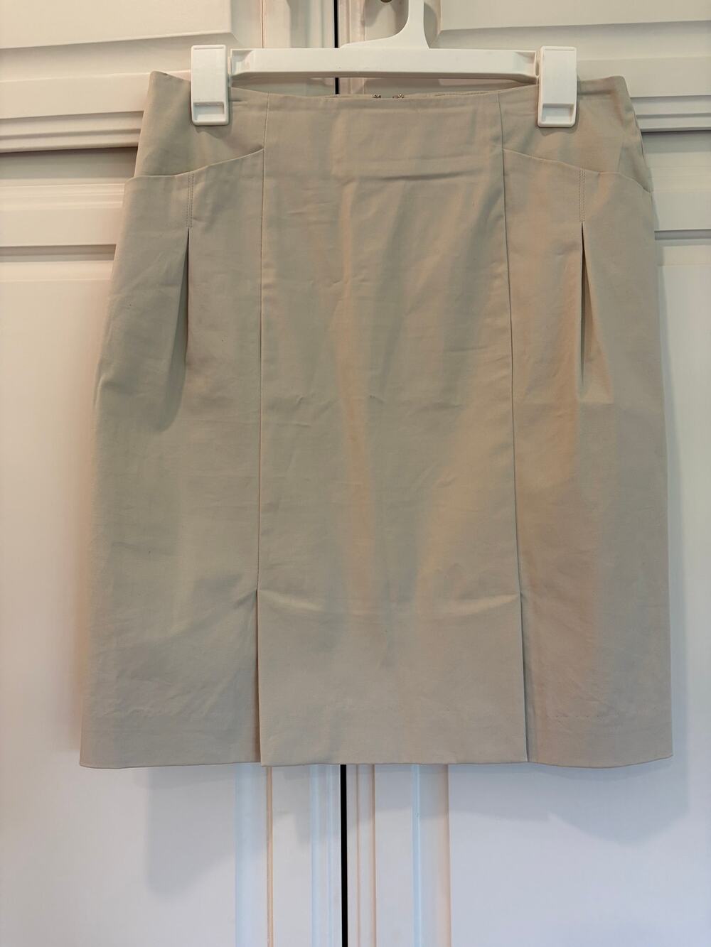 Simply Vera Vera Wang Beige Pleated Pencil Utility Skirt Pockets